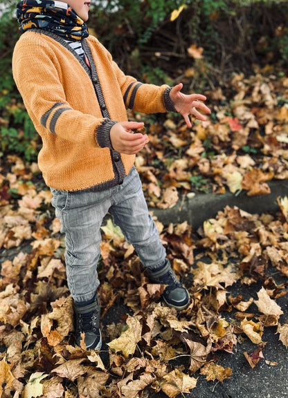 Kids Vneck Cardigan Knitting Pattern