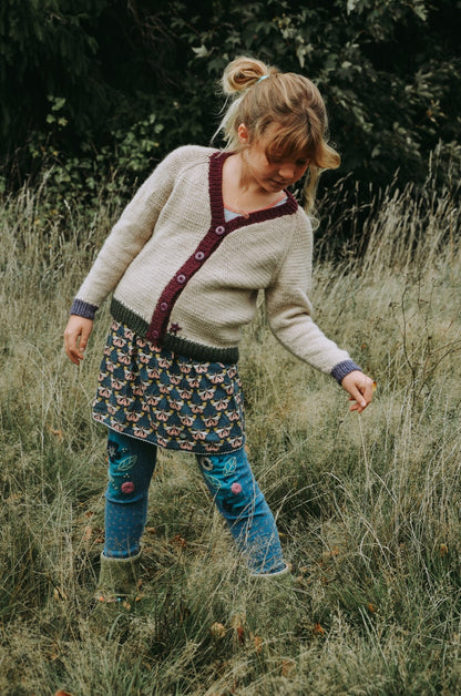 Kids Vneck Cardigan Knitting Pattern