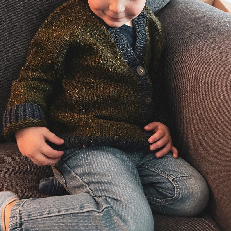Kids Vneck Cardigan Knitting Pattern