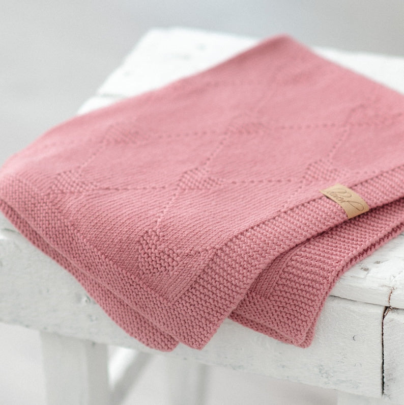 Heart Baby Blanket Knitting Pattern