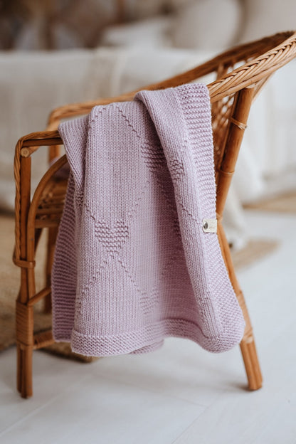 Heart Baby Blanket Knitting Pattern