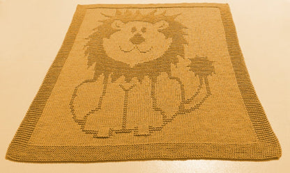Lion Baby Blanket Knitting Pattern