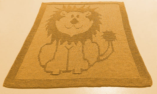 Lion Baby Blanket Knitting Pattern