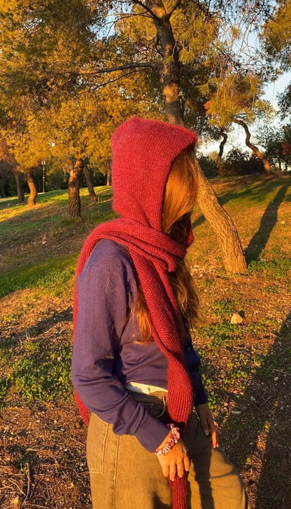 Cozy Hooded Scarf Knitting Pattern