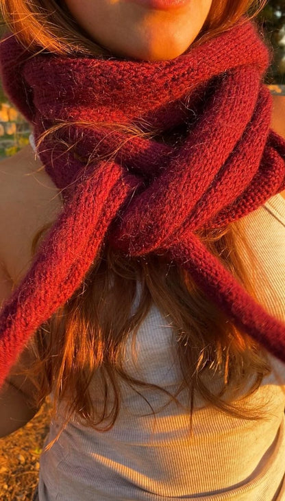 Cozy Hooded Scarf Knitting Pattern