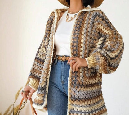 Skyline Hexagon Cardigan Knitting Pattern