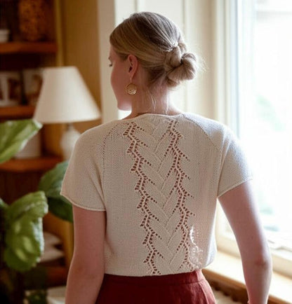 Lace Back V-Neck Knitting Pattern