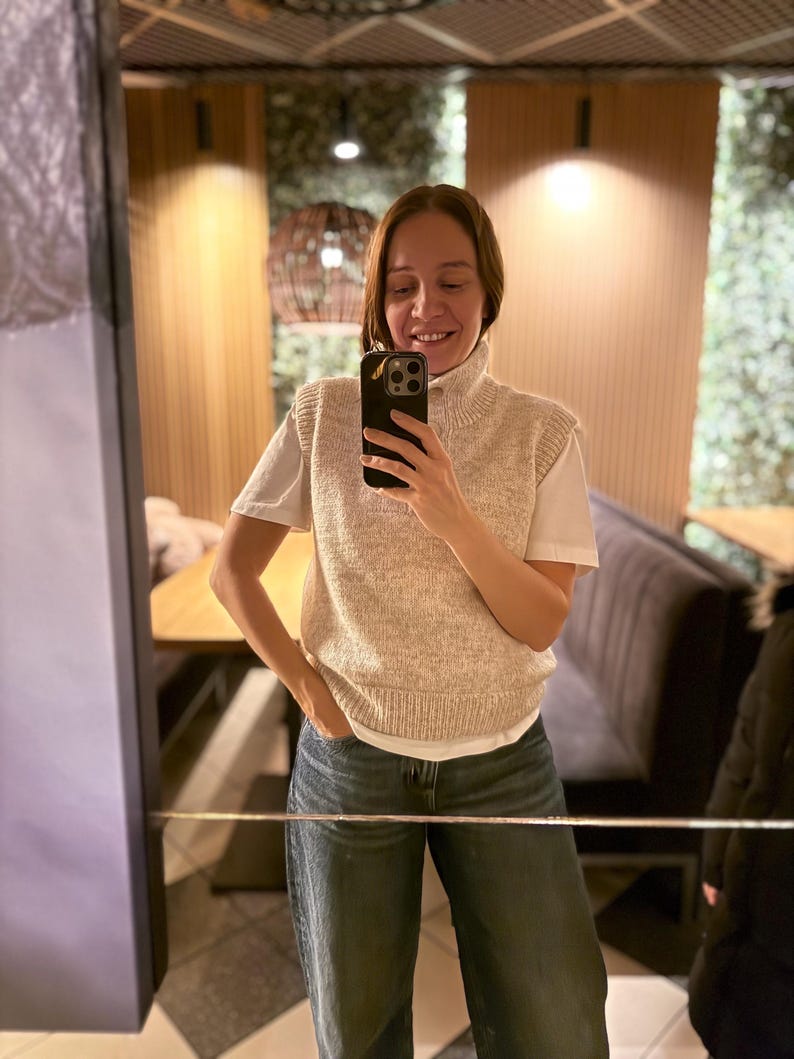 High Neck Vest Knitting Pattern