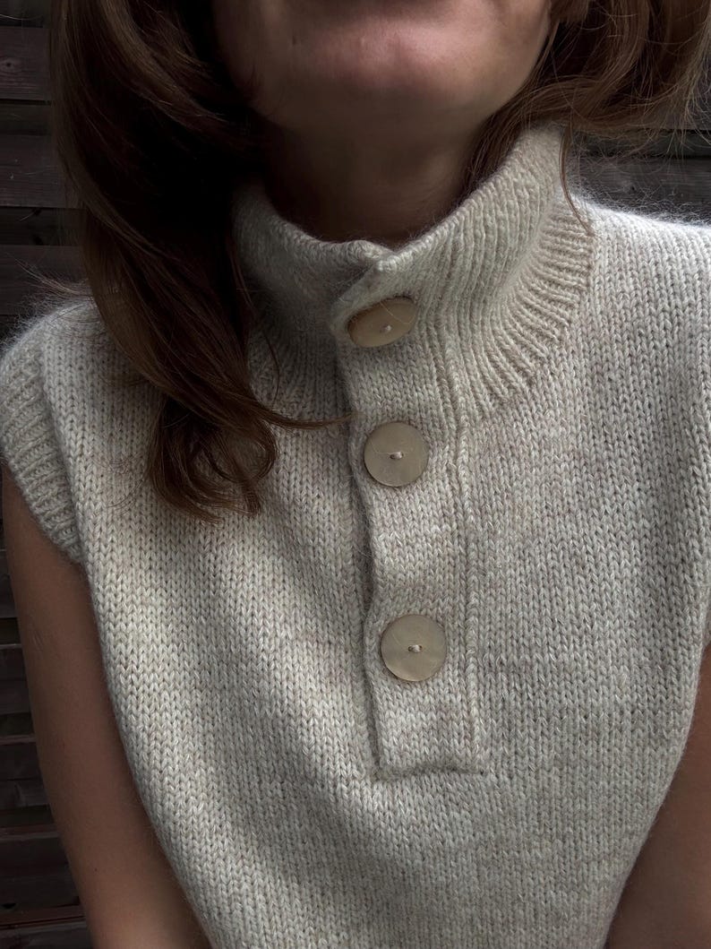 High Neck Vest Knitting Pattern