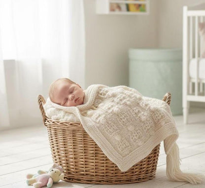 Crown Baby Blanket Knitting Pattern