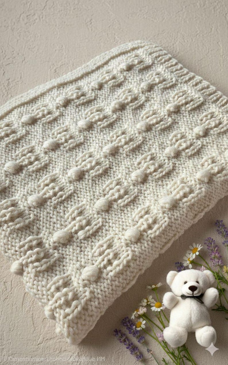 Crown Baby Blanket Knitting Pattern