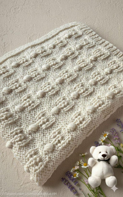 Crown Baby Blanket Knitting Pattern