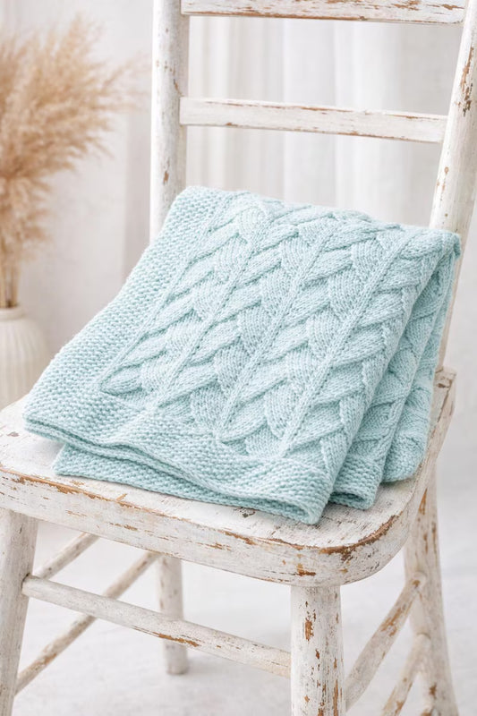 Cable Baby Blanket Knitting Pattern
