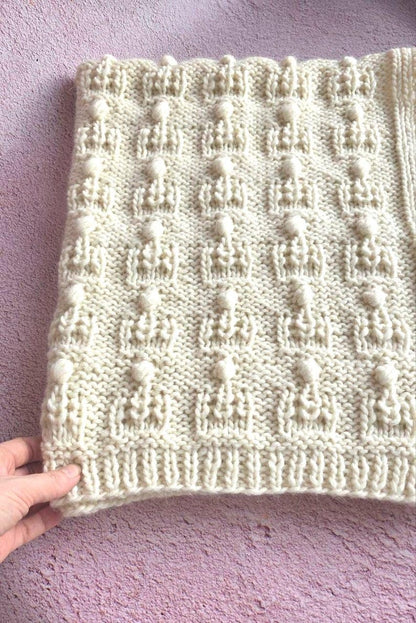 Crown Baby Blanket Knitting Pattern