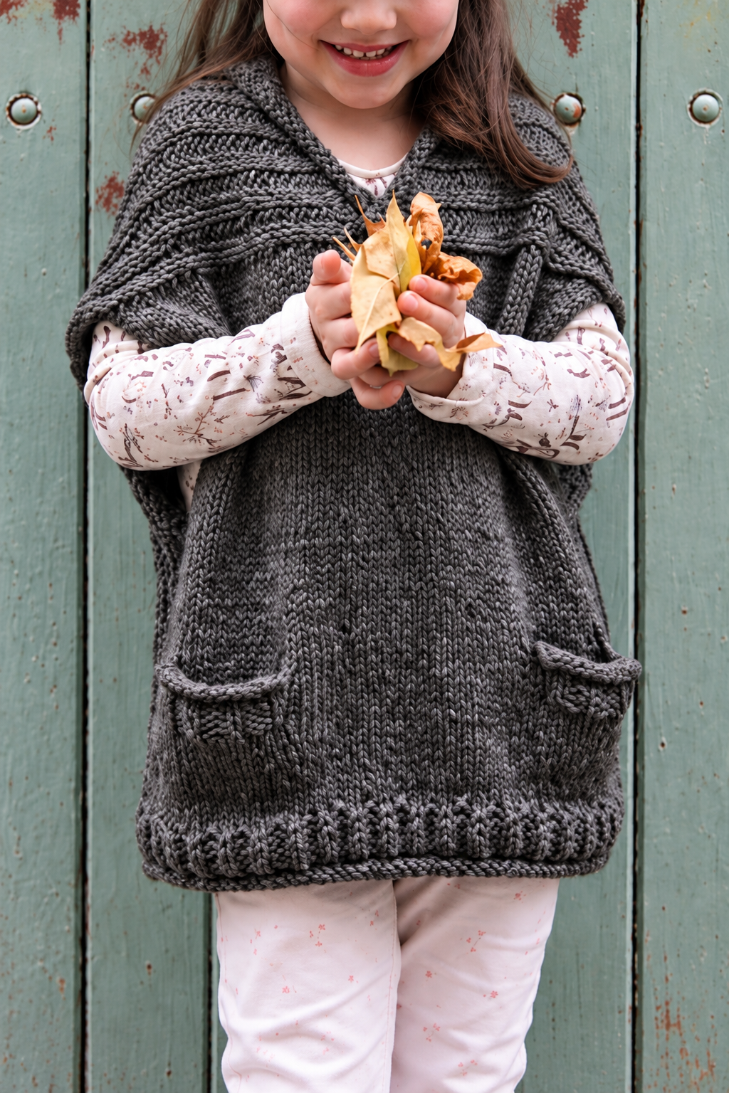 Kids brioche vest knitting pattern, view 2