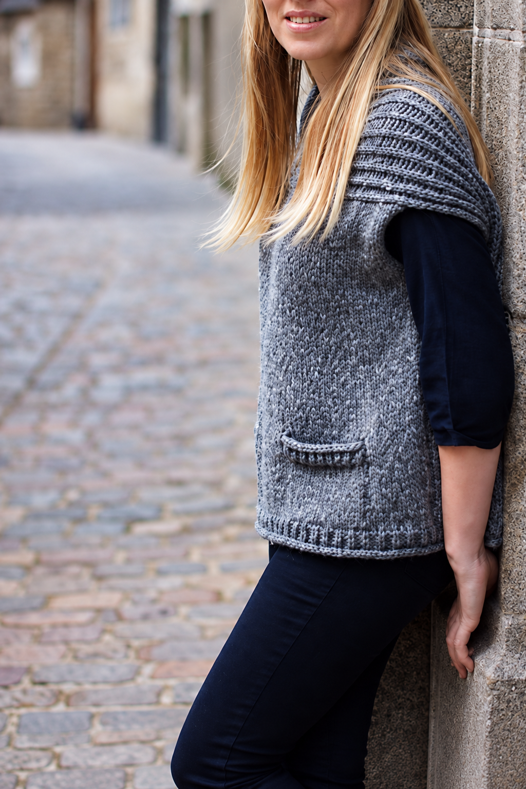 Kids brioche vest knitting pattern, view 3