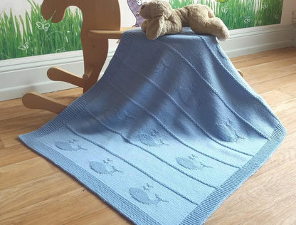 Whale Baby Blanket Knitting Pattern — view 1