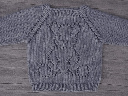 Teddy Kids Sweater Knitting Pattern