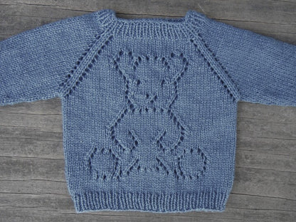 Teddy Kids Sweater Knitting Pattern