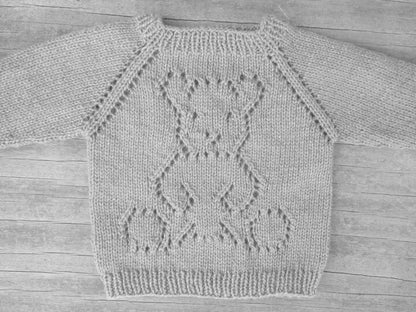 Teddy Kids Sweater Knitting Pattern
