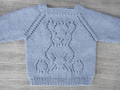 Teddy Kids Sweater Knitting Pattern