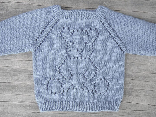 Teddy Kids Sweater Knitting Pattern