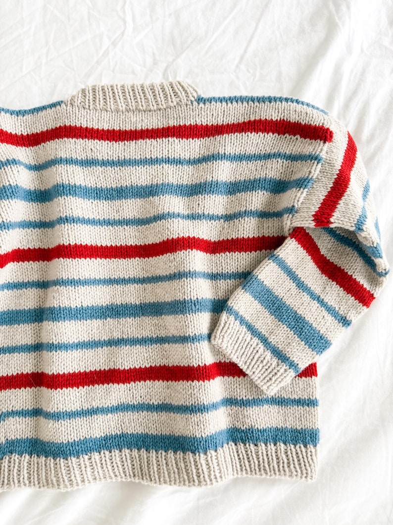Kids Nordic Stripe Sweater Knitting Pattern photo 4
