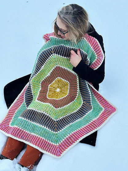 Striped Loop Blanket Knitting Pattern