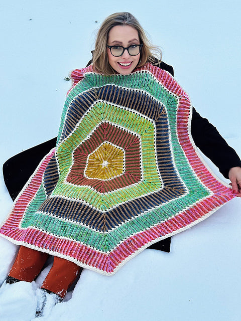 Striped Loop Blanket Knitting Pattern