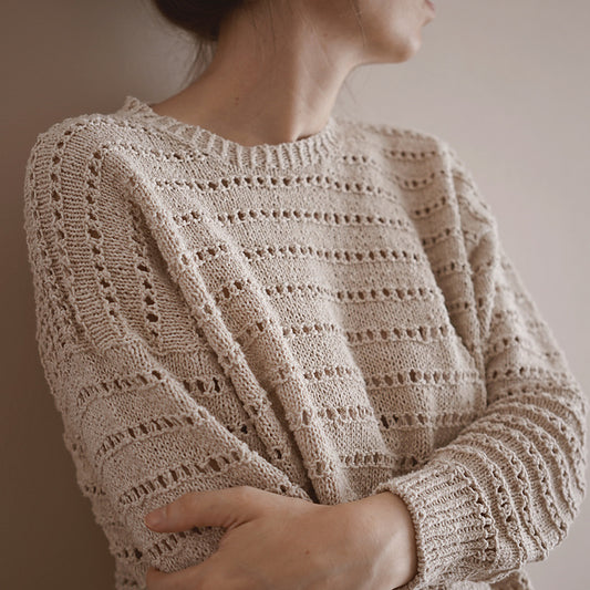Eyelet Sweater Knitting Pattern