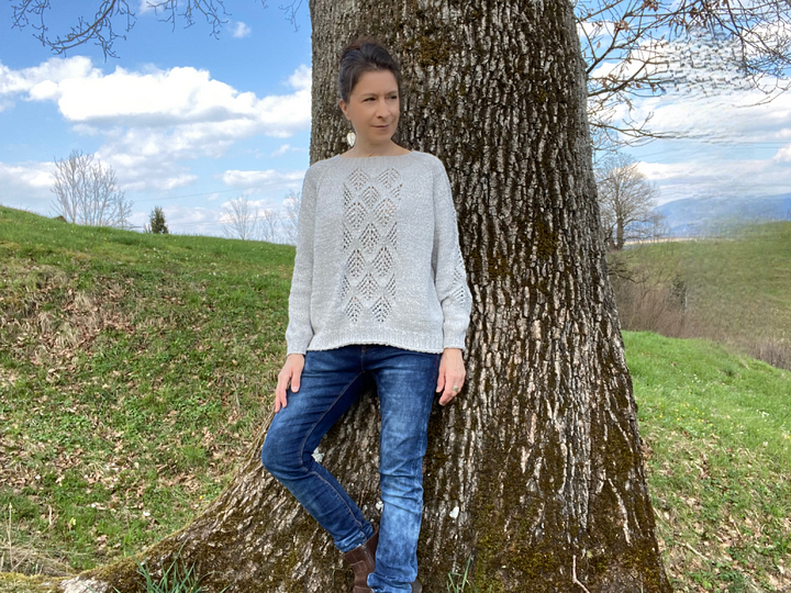 Tree Lace Raglan Knitting Pattern