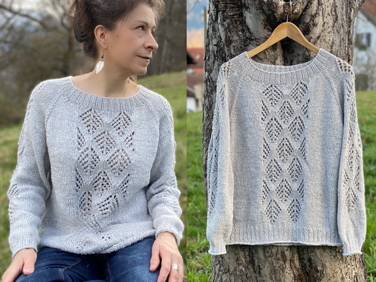 Tree Lace Raglan Knitting Pattern