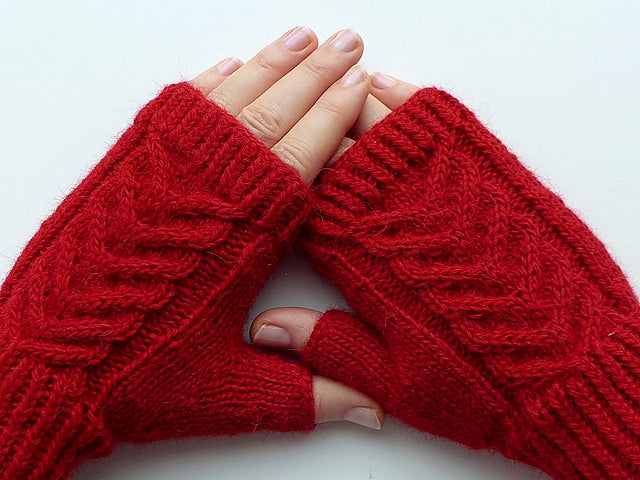 Braided Fingerless Mitts Knitting Pattern