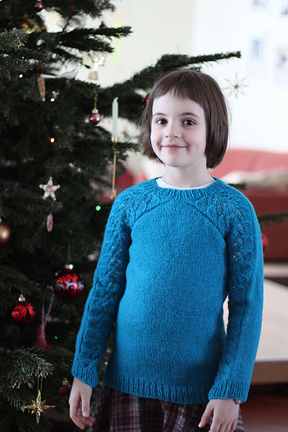 Kids Lace Sweater Knitting Pattern