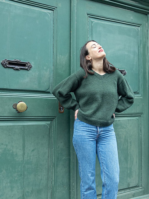 Beginner V-Neck Sweater Knitting Pattern