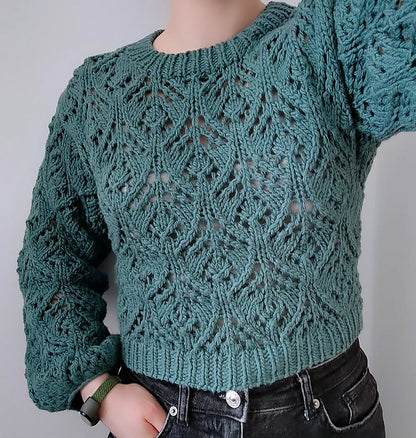 Chunky Lace Sweater Knitting Pattern