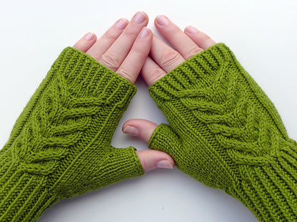 Braided Fingerless Mitts Knitting Pattern