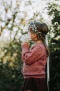 Wildflower children's cardigan with raised floral texture