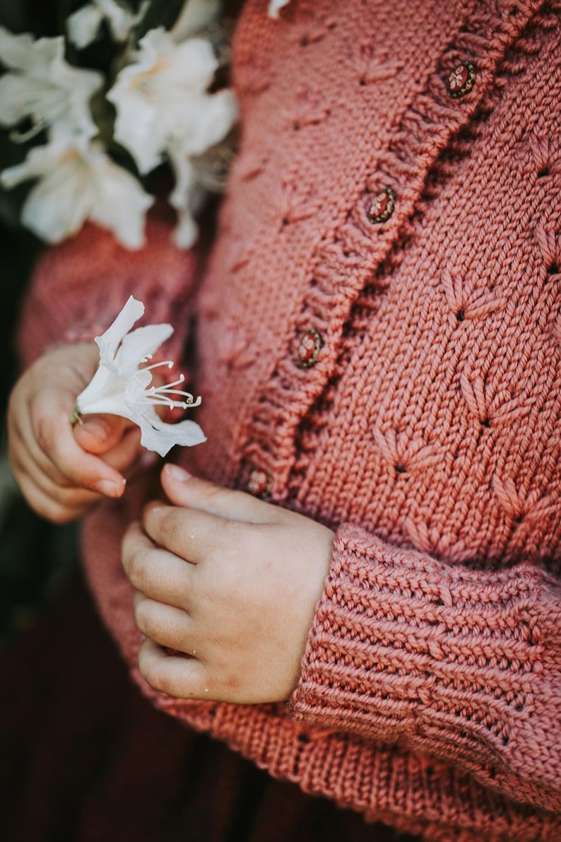 Wildflower children's cardigan with raised floral texture