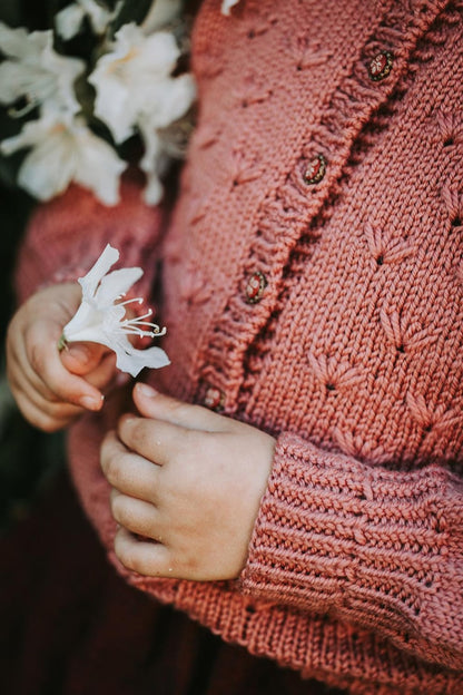 Wildflower children's cardigan with raised floral texture
