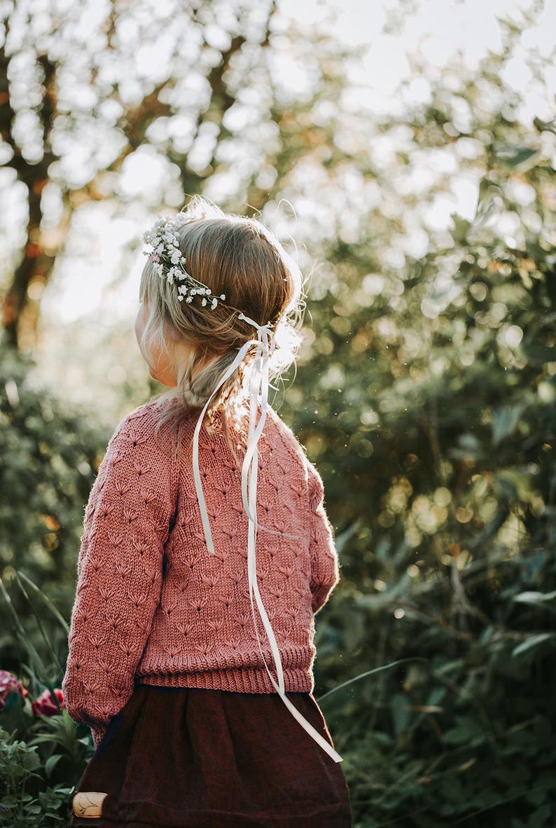 Wildflower children's cardigan with raised floral texture